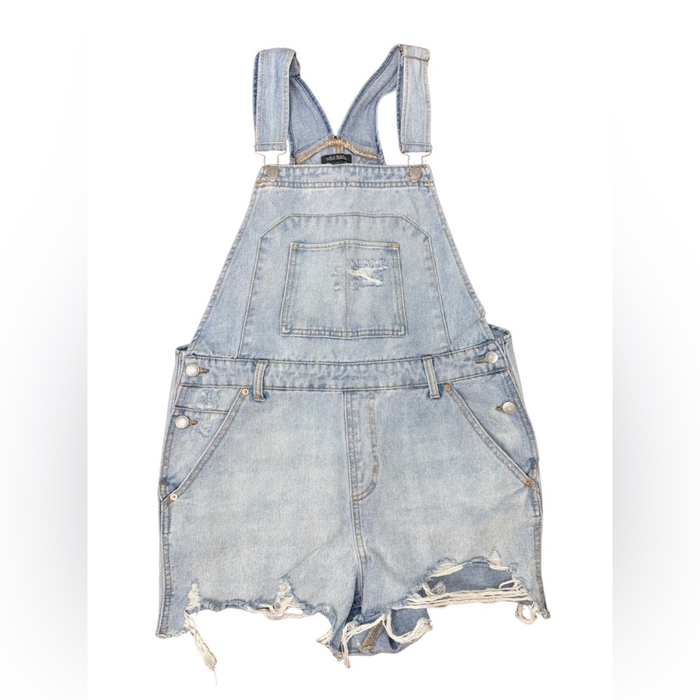 Wild Fable Sky Blue Distressed Overalls